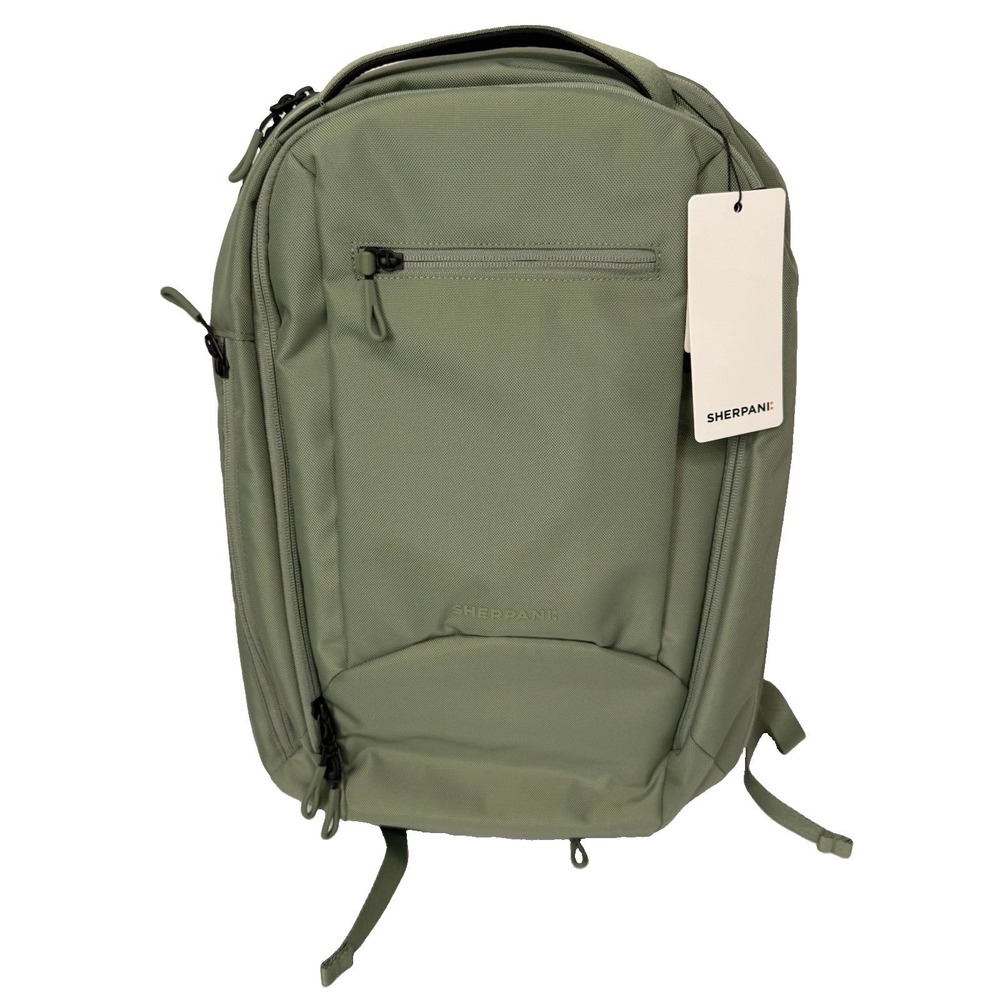 NWT Sherpani Crew Travel Backpack 14" RFID Women's Bag Olivine 11.5 X 19 X 7